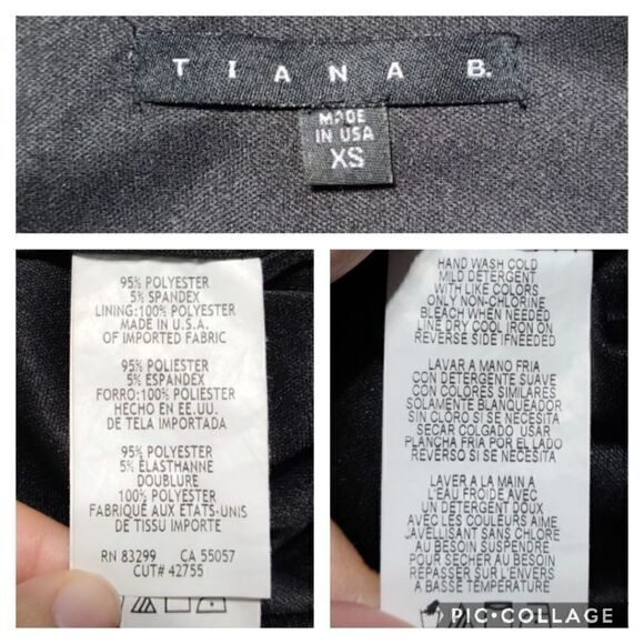 Tiana B. Ruffle V-Neck Collar Black Fit & Flare Dress Silhouette Extra Small XS - Picture 16 of 16